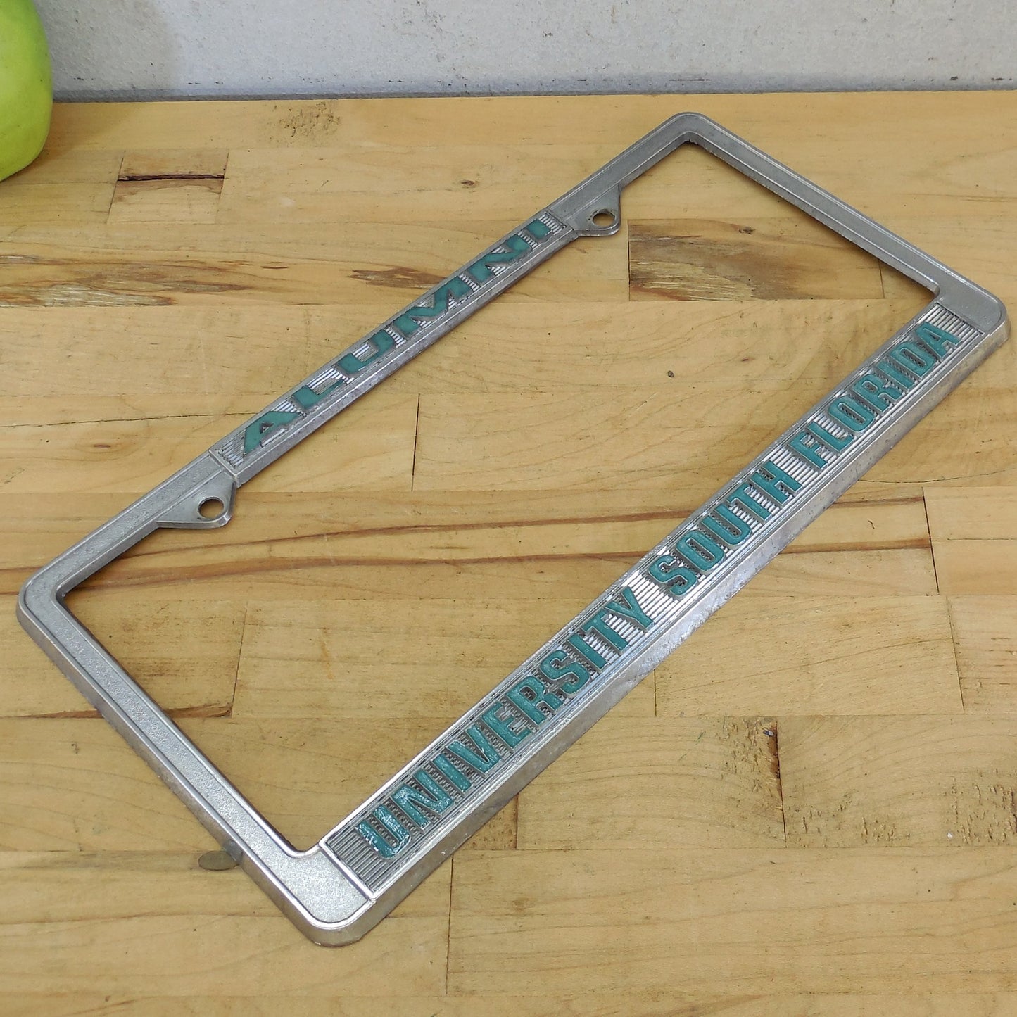USF University of South Florida Alumni Vtg. License Plate Cover Heavy Chrome