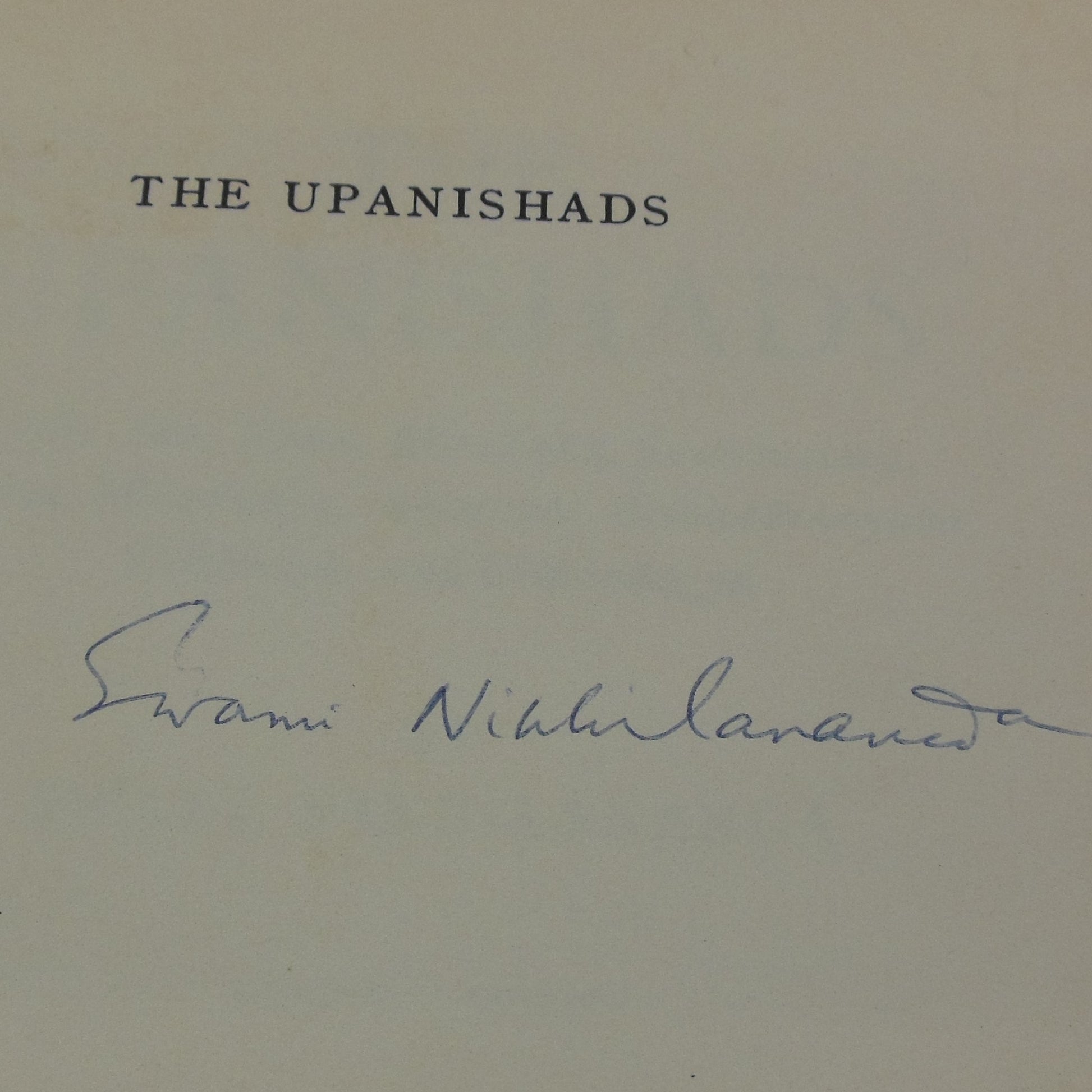 Swami Nikhilananda Signed Book - The Upanishads 1964 autograph