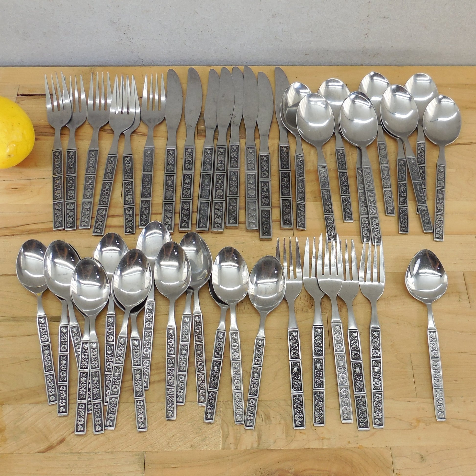 Oneida Northland Korea Spring Fever Flatware Lot - 45 Pieces