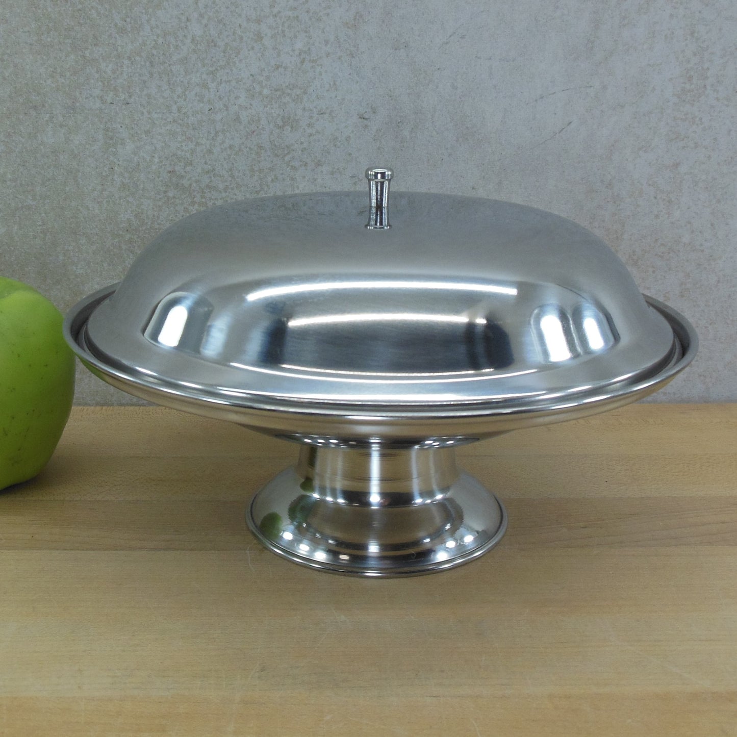 Vollrath Japan Stainless Pedestal Compote Serving Dish Lidded 47584