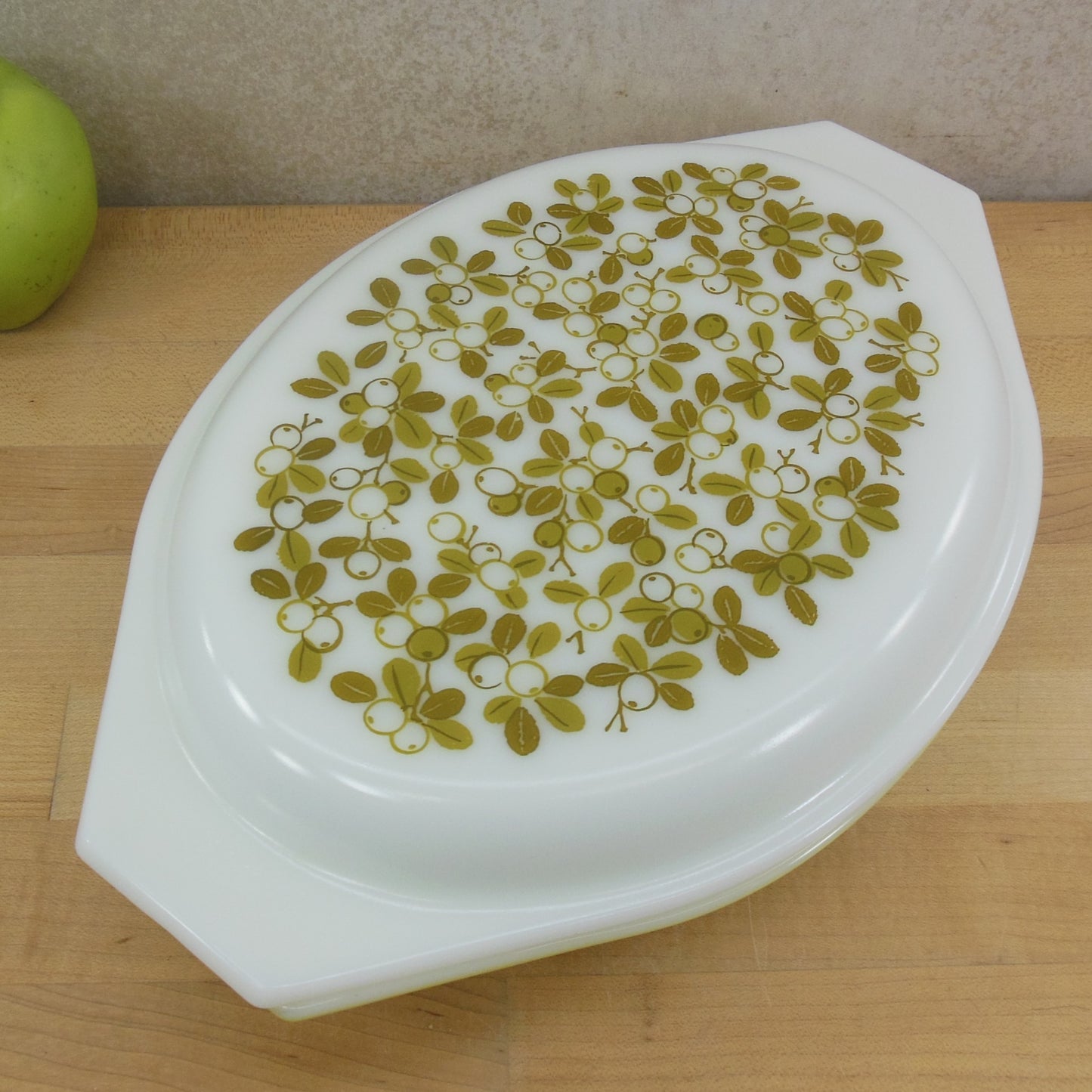 Vintage Pyrex 1 Qt Olive Green Divided Casserole Ovenware Dish 063 Baking B9