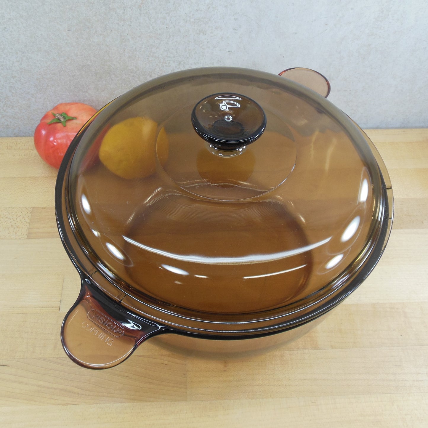 Corning Ware Pyrex Amber Glass Vision 4.5L Dutch Oven Pot Lid