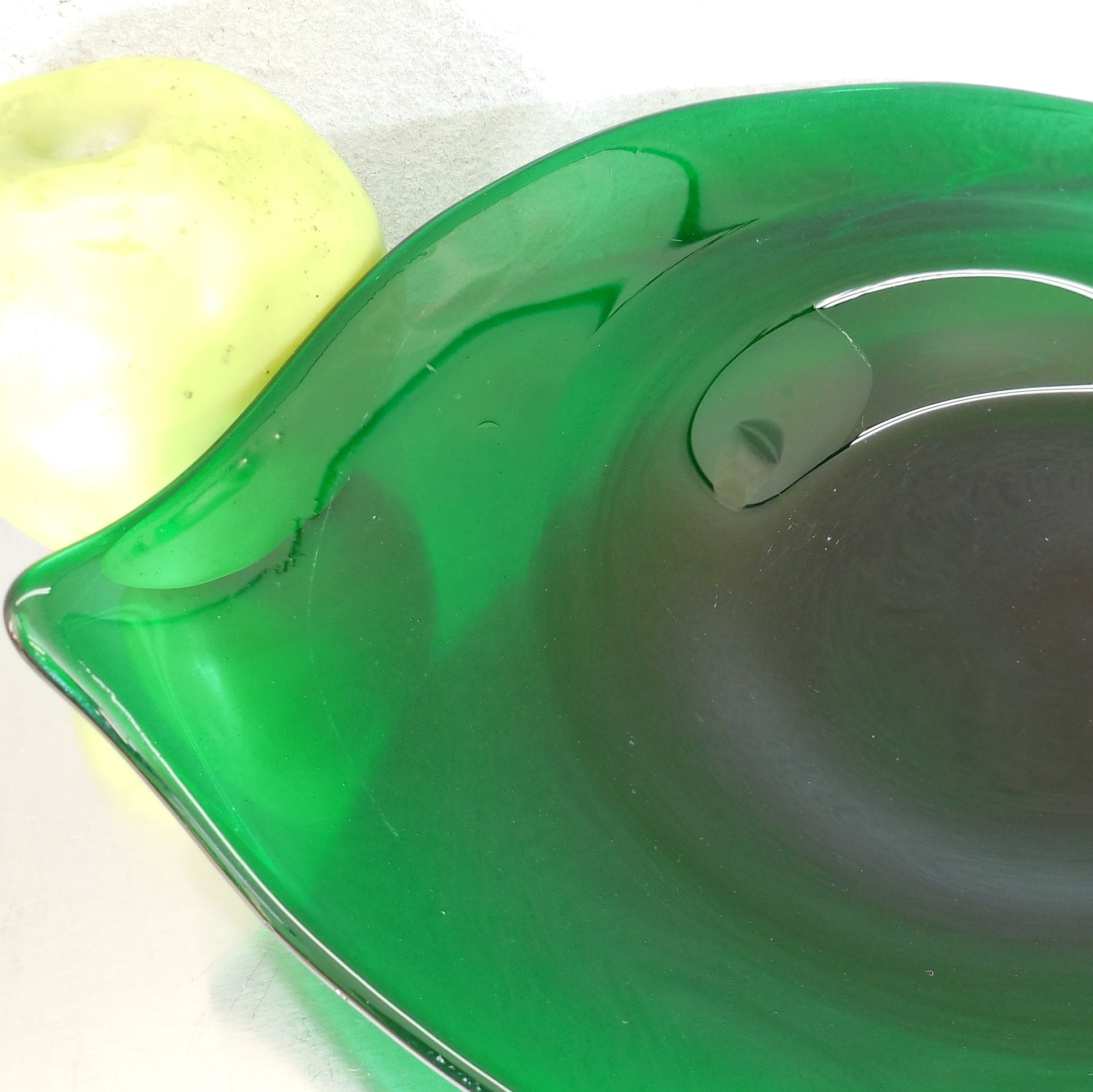 Blenko Glass Emerald Green Asymmetrical Bowl 955-M 12"