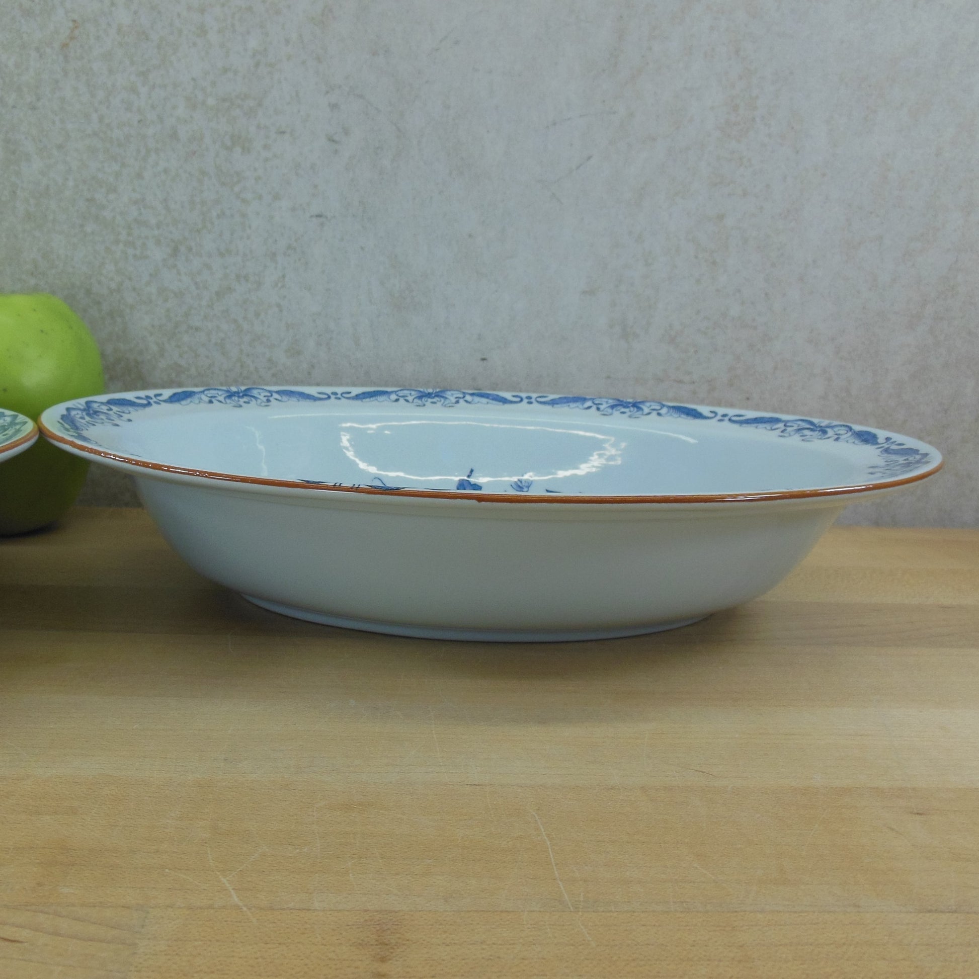 Rorstrand Sweden Ostindia East Indies Dinnerware - 2 Oval Vegetable Bowls vintage blue white flowers