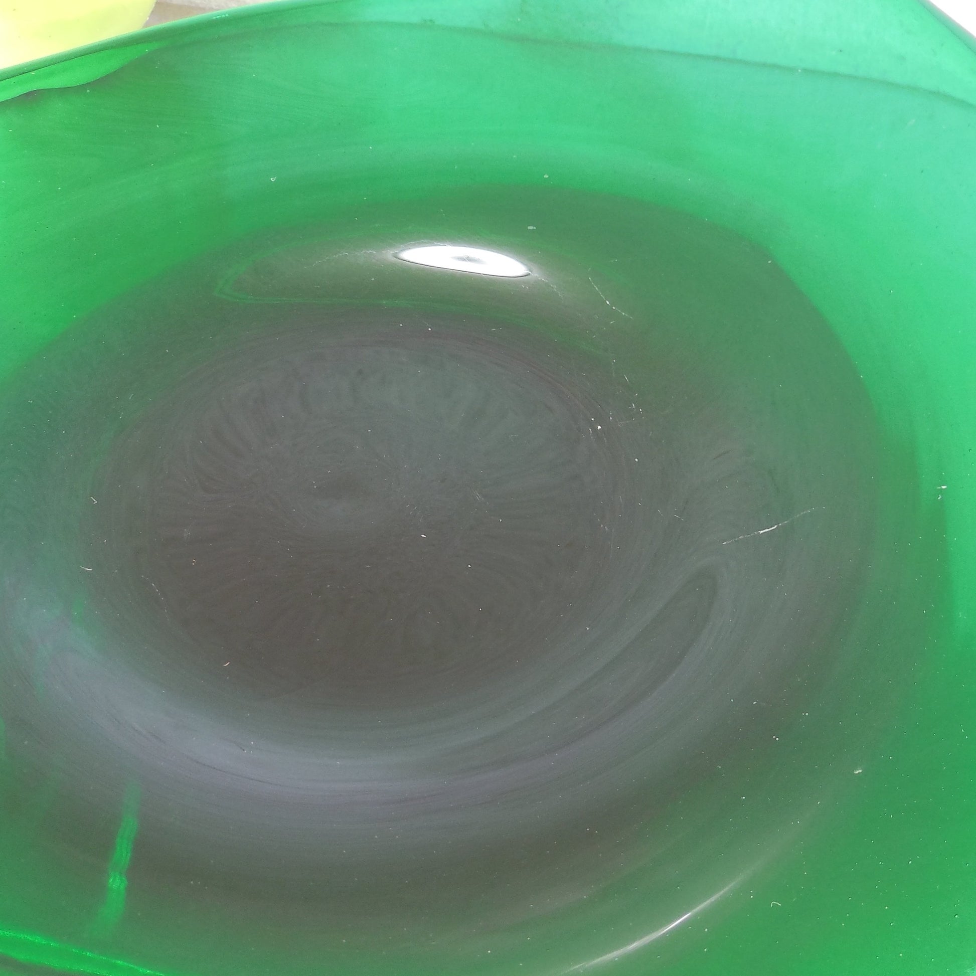 Blenko Glass Emerald Green Asymmetrical Bowl 955-M 12"