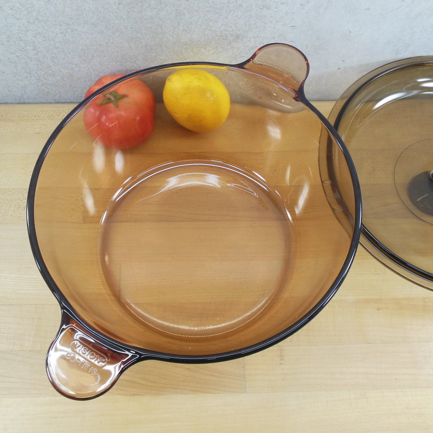 Corning Ware Pyrex Amber Glass Vision 4.5L Dutch Oven Pot Lid