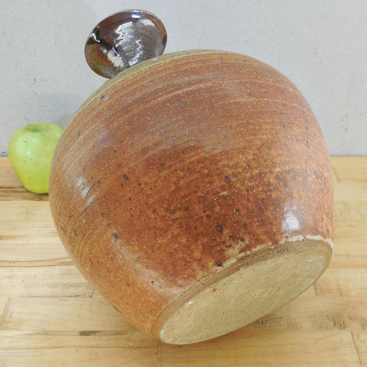 Valda Cox 1976 Signed Large Stoneware Pottery Vase 11.75" Earth Tones