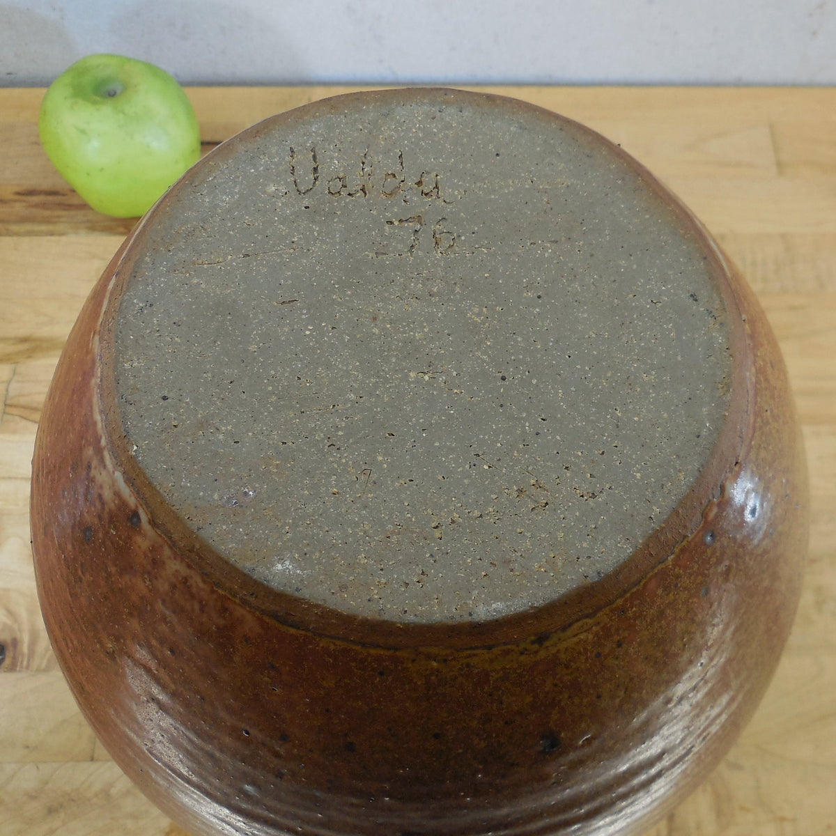 Valda Cox 1976 Signed Large Stoneware Pottery Vase 11.75" Earth Tones