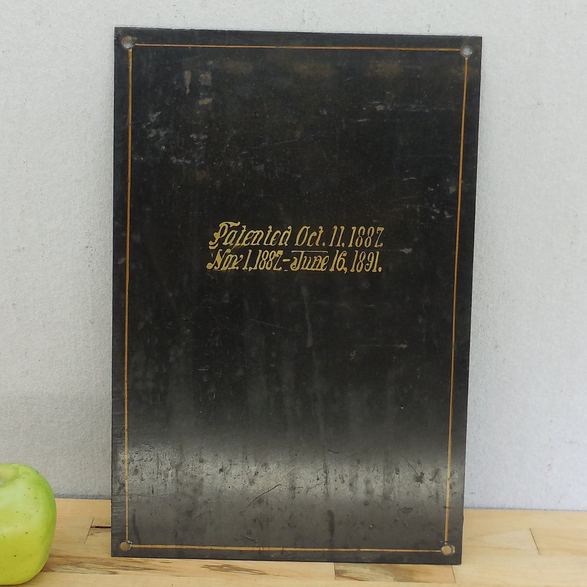 The Victor Safe & Lock Co. Patent 1887 1891 Interior Door Panel Part Antique