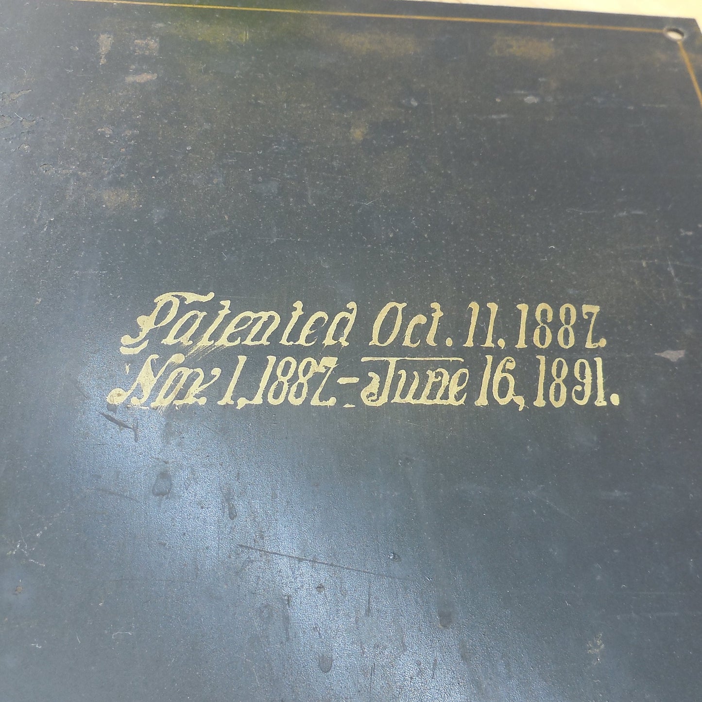 The Victor Safe & Lock Co. Patent 1887 1891 Interior Door Panel Part Antique Hand Painted