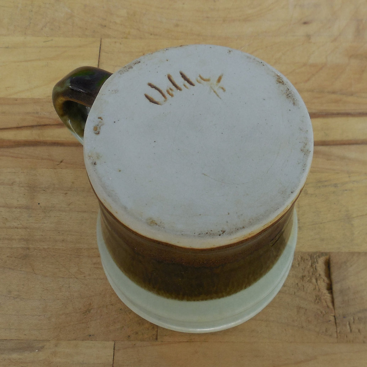 Valda Cox 1975 Signed Studio Pottery Mug Earth Tones