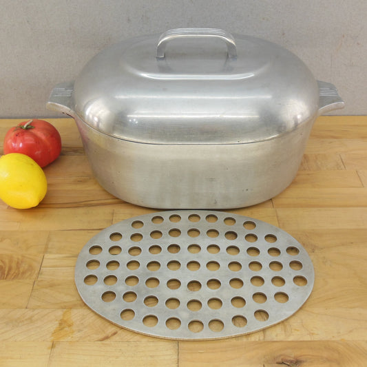 Wagner Ware Magnalite 8 Qt. Oval Roaster Pot & Lid 4265 Dutch Oven Trivet