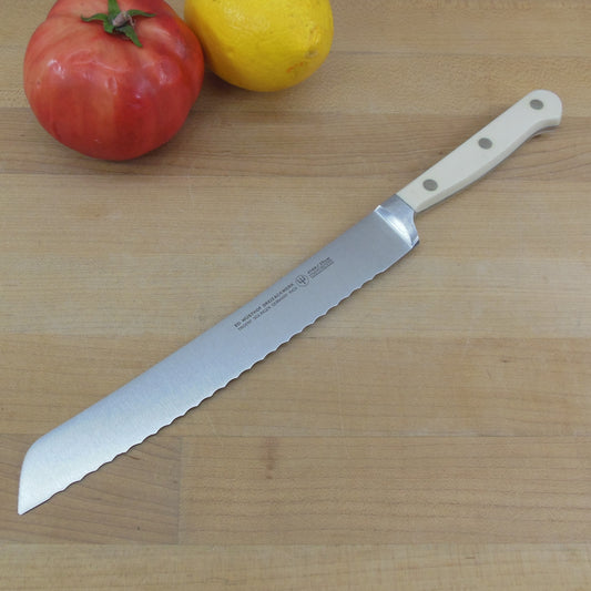 Wusthof Dreizackwerk Germany 4149/20cm Serrated 8" Bread Knife White Handle
