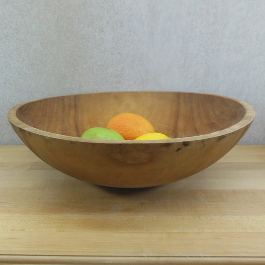 Unbranded Turned Maple Wood Dough Fruit Salad Bowl 15.5"