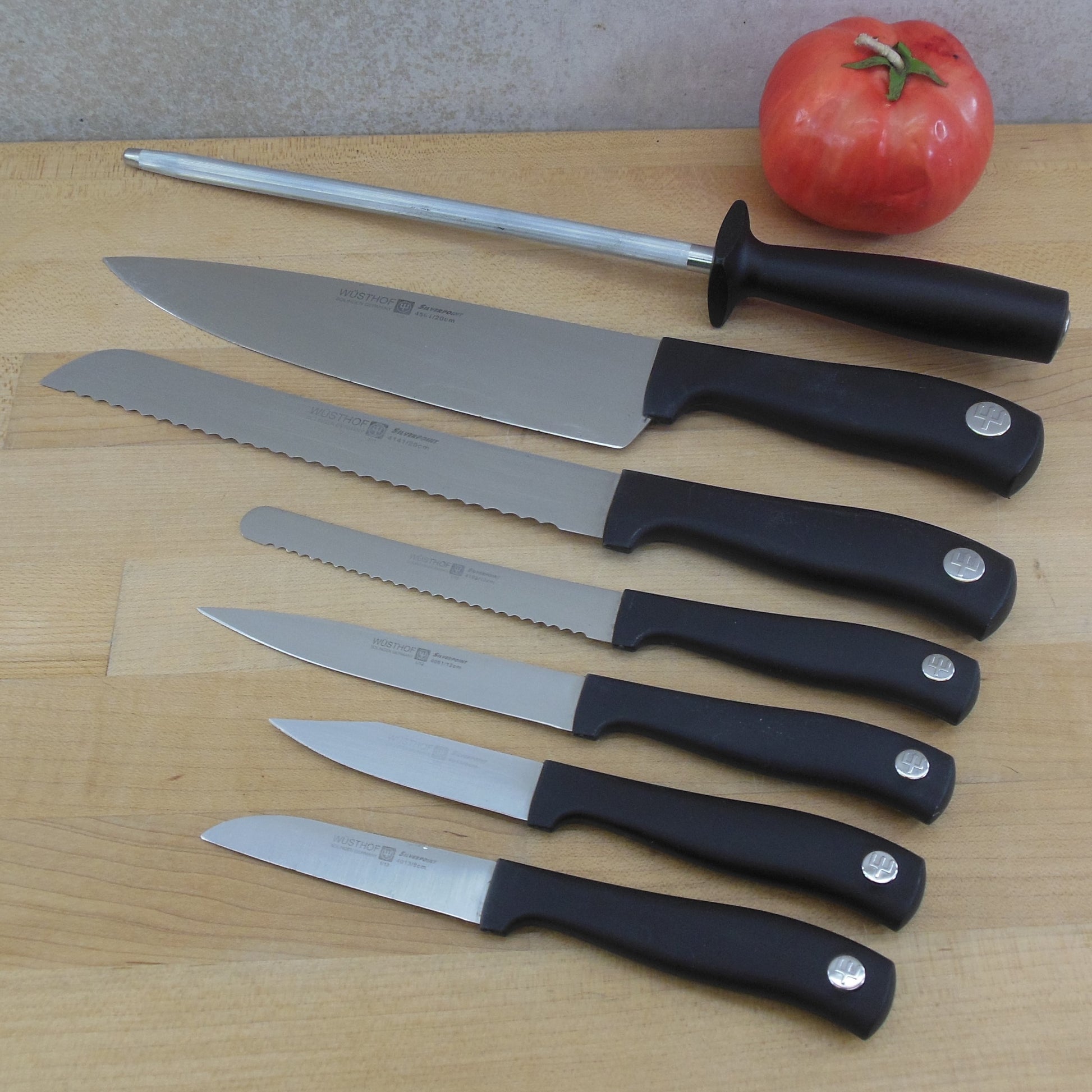 Wusthof Solingen Germany Silverpoint 7 Piece Stainless Knife Set