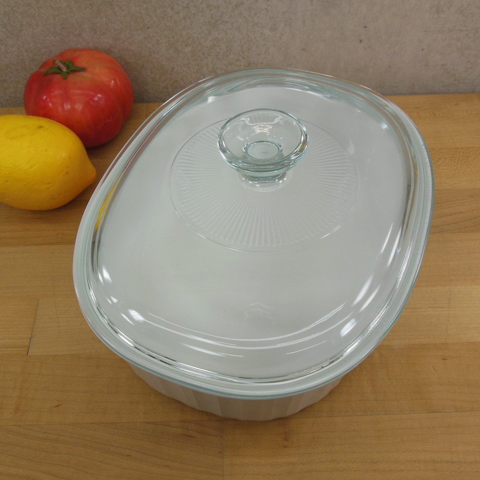 Corning Ware USA F-12-B French White Oval Casserole Dish Lid