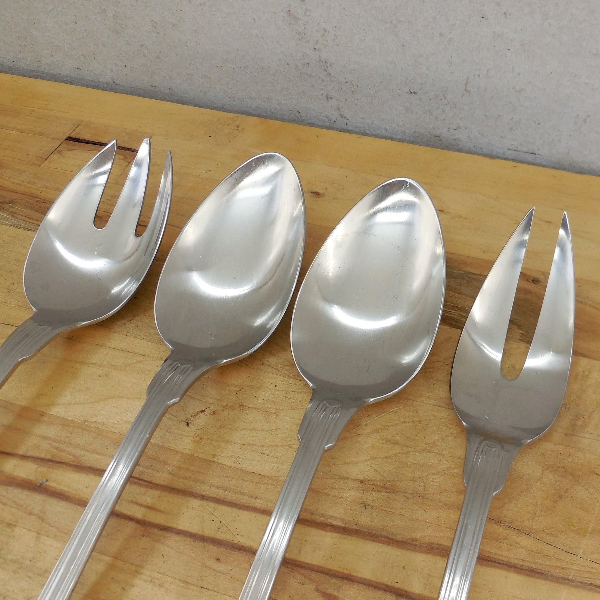 WMF Cromargan Germany Older Murray Hill Salad Server Spoons Cold Meat Fork