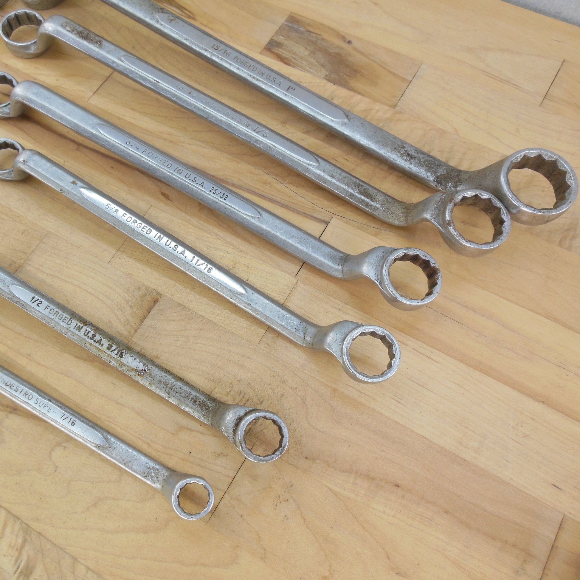 Estate Lot 12 Offset Combo Box Wrenches Bluepoint Industro Herbrand used
