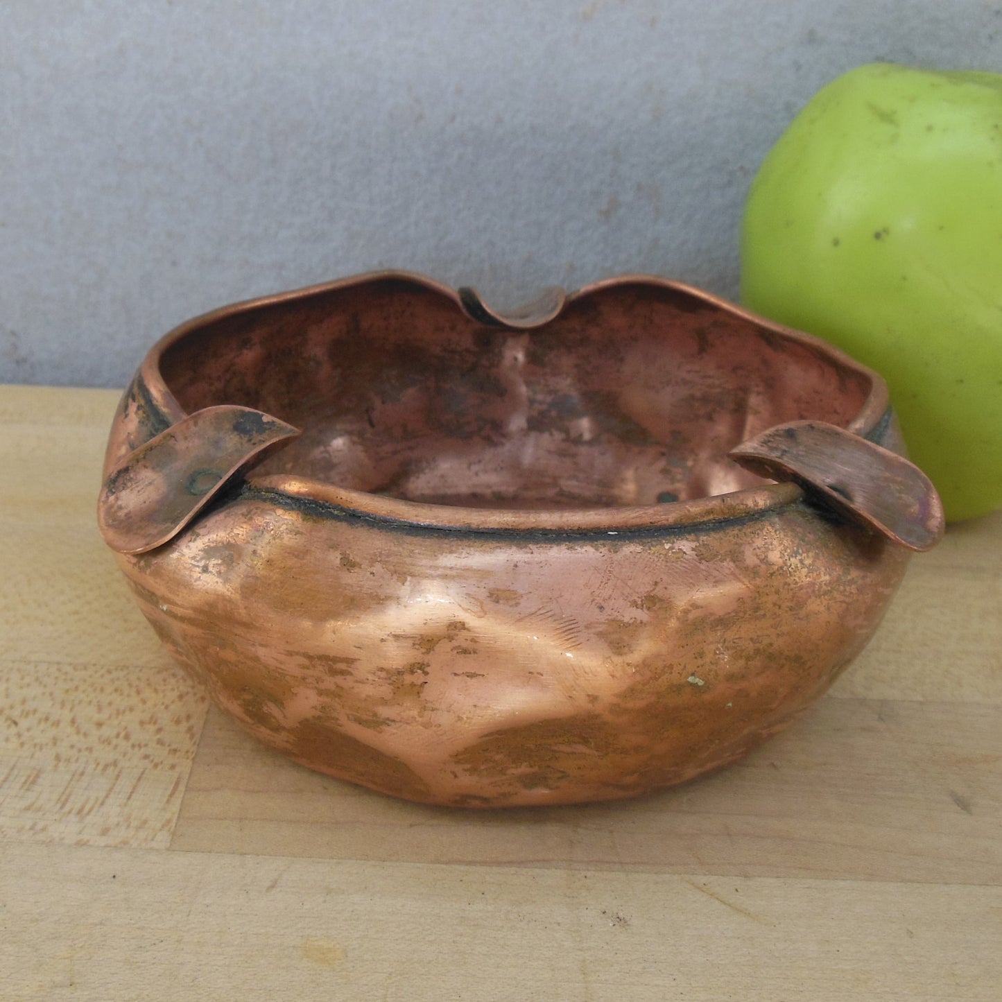 WB West Bend Solid Copper Hammered Dimpled Ashtray