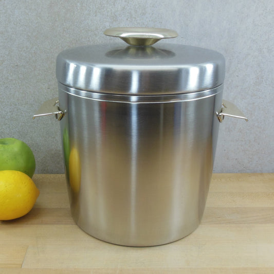 West Bend USA "Ice Butler" 4 Qt. Stainless Insulated Ice Bucket 7254