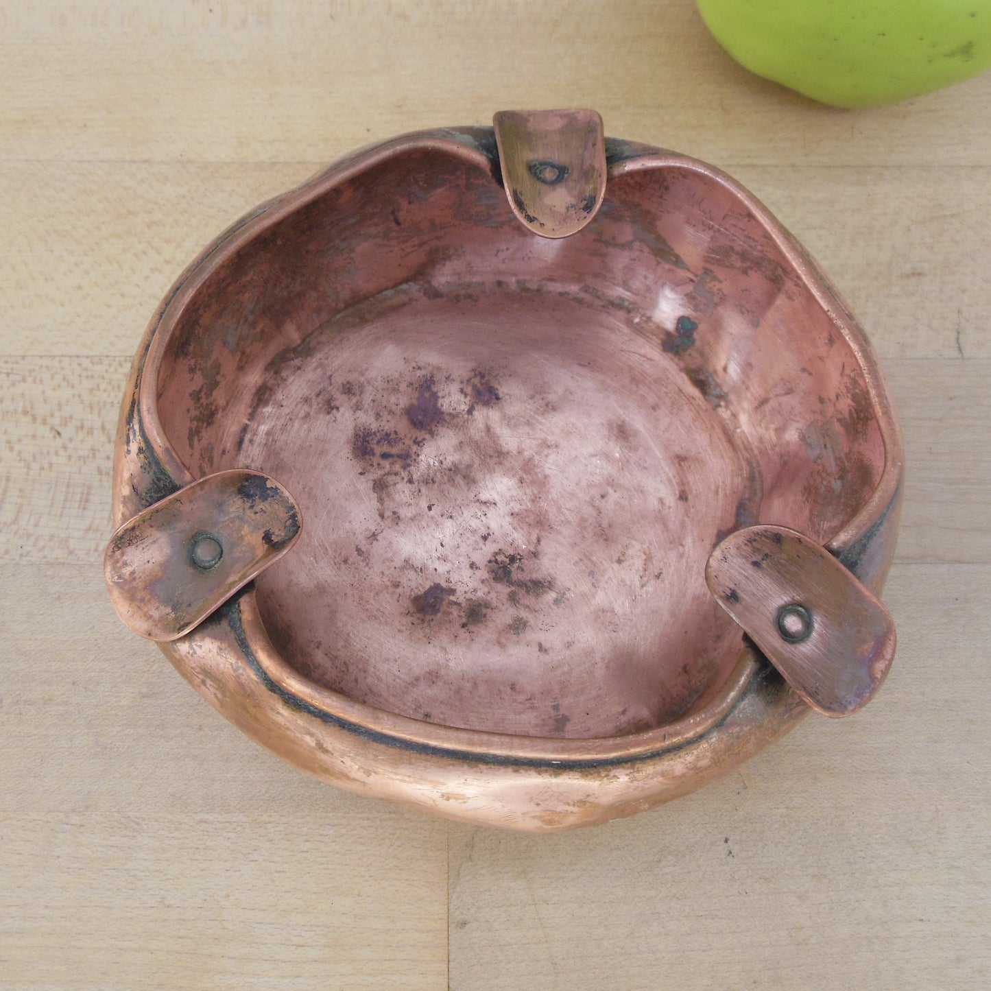 WB West Bend Solid Copper Hammered Dimpled Ashtray Vintage