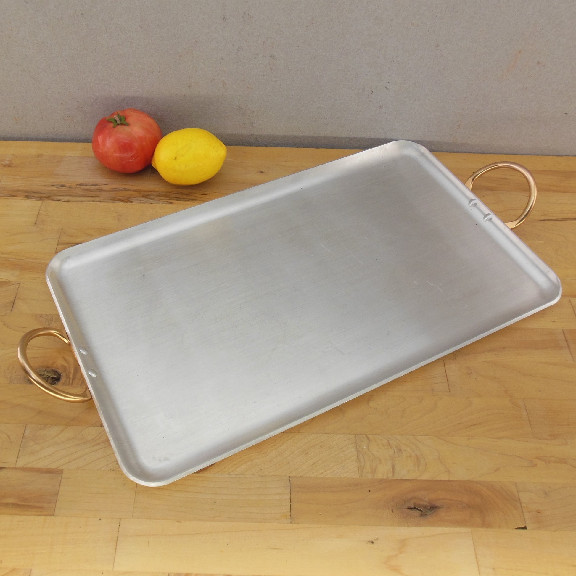 Wear Ever USA Hallite Aluminum No. 3220 Rectangular Pan Griddle Copper Handles