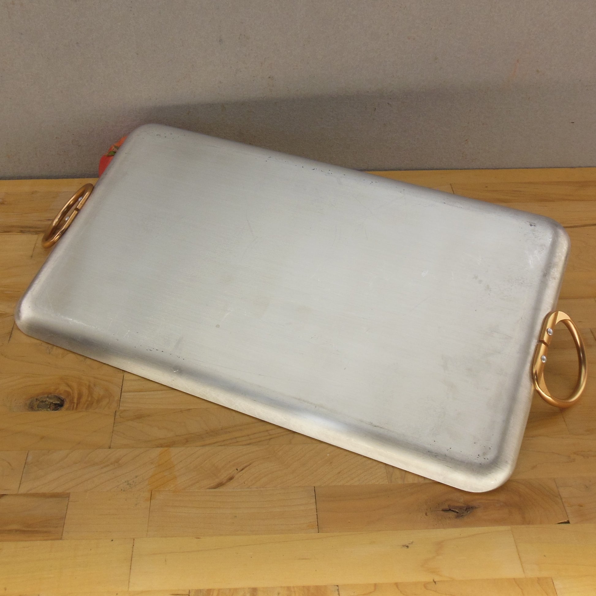 Wear Ever USA Hallite Aluminum No. 3220 Rectangular Pan Griddle Copper Handles vintage