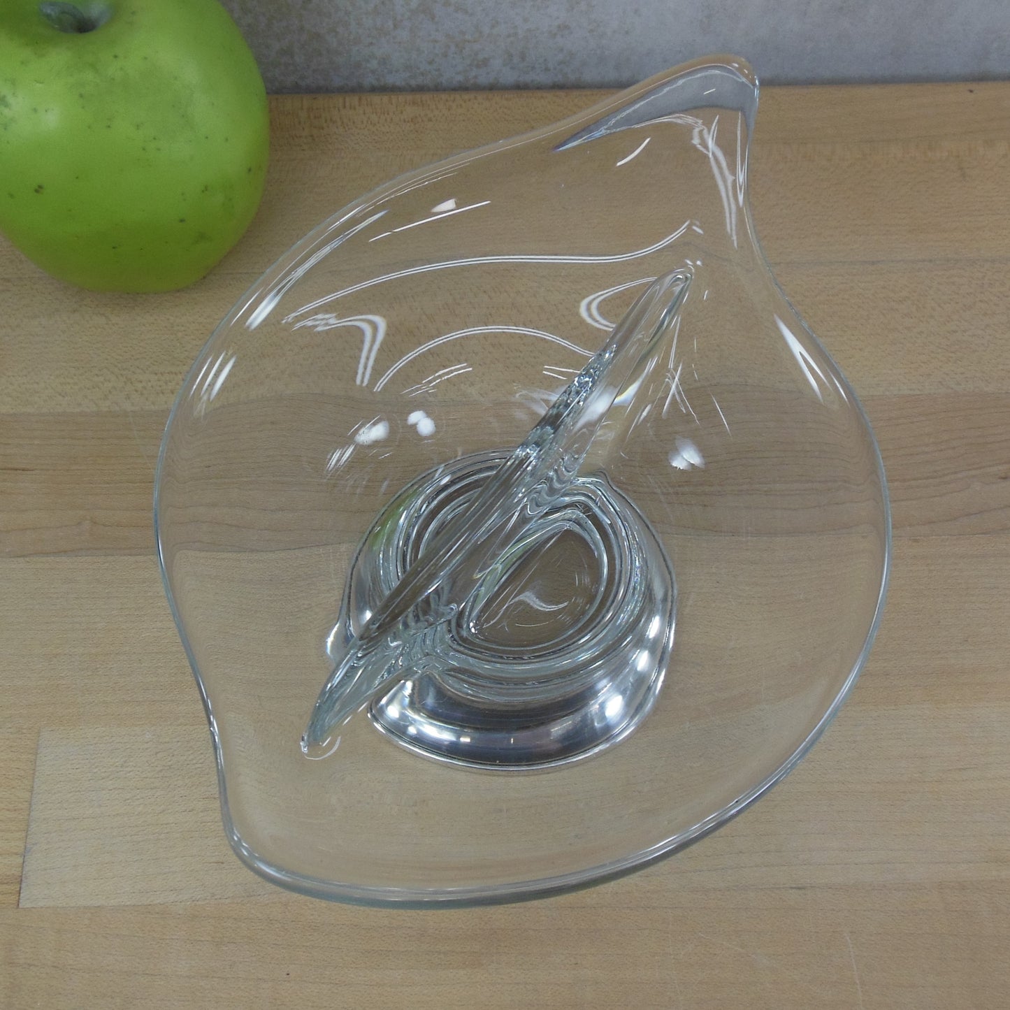 Web Sterling Silver Base Divided Glass Nut Candy Trinket Bowl Vintage