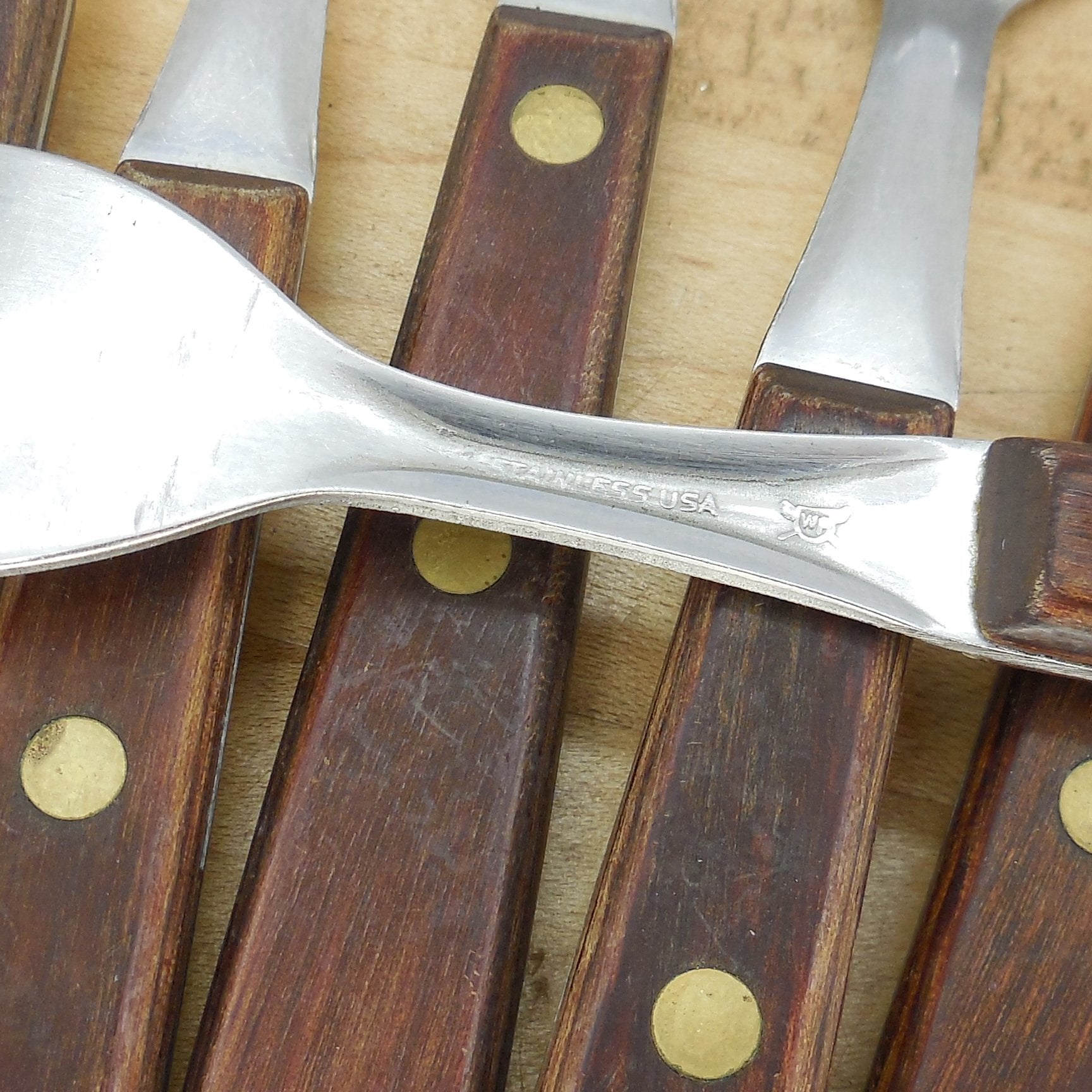 Washington Forge USA Town & Country Stainless Wood Flatware 31 Lot