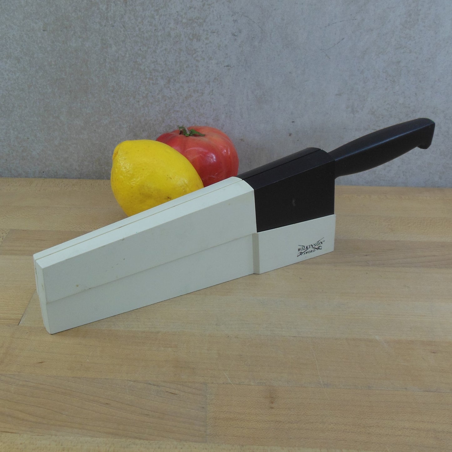 Wilkinson Sword Stainless 8" Chef Knife with Sharpener Holder vintage