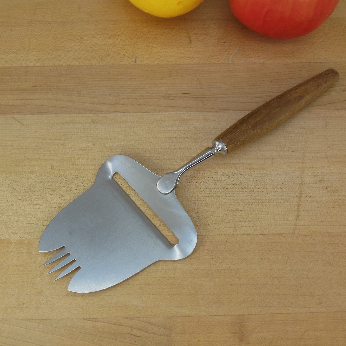 Wustof Dreizack Germany Stainless Teak Cheese Slicer Plane