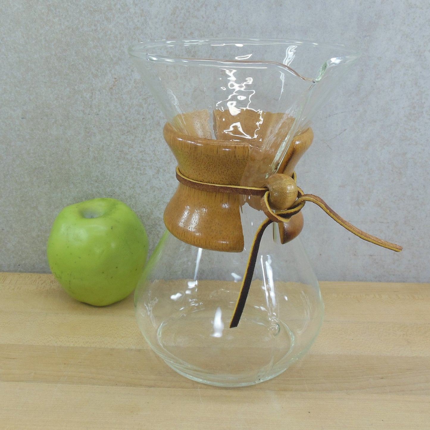 Unbranded Chemex Style Pour Over Glass Coffee Maker 6 Cup