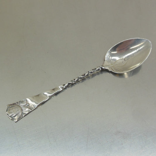 Whiting Sterling Silver Antique 1890 Christmas Demitasse Spoon "Xmas '90"