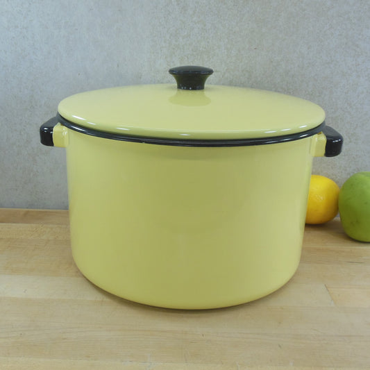 Unbranded Yellow White Black Enamelware Stock Pot 8 Gallon