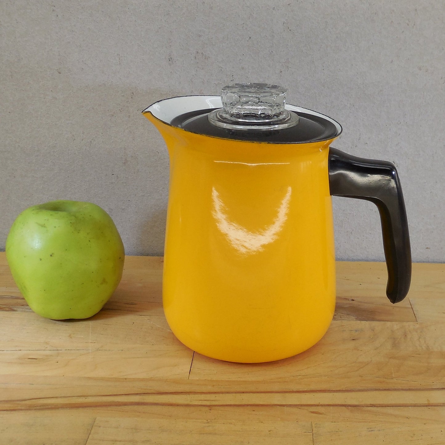 Unbranded Yellow Enamelware Stovetop Coffee Pot Percolator