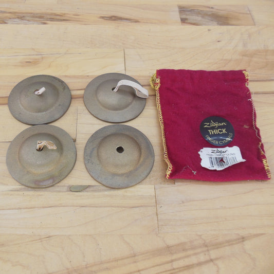 Zildjian Pair Thick Finger Cymbals & Bag - Bad Elastic