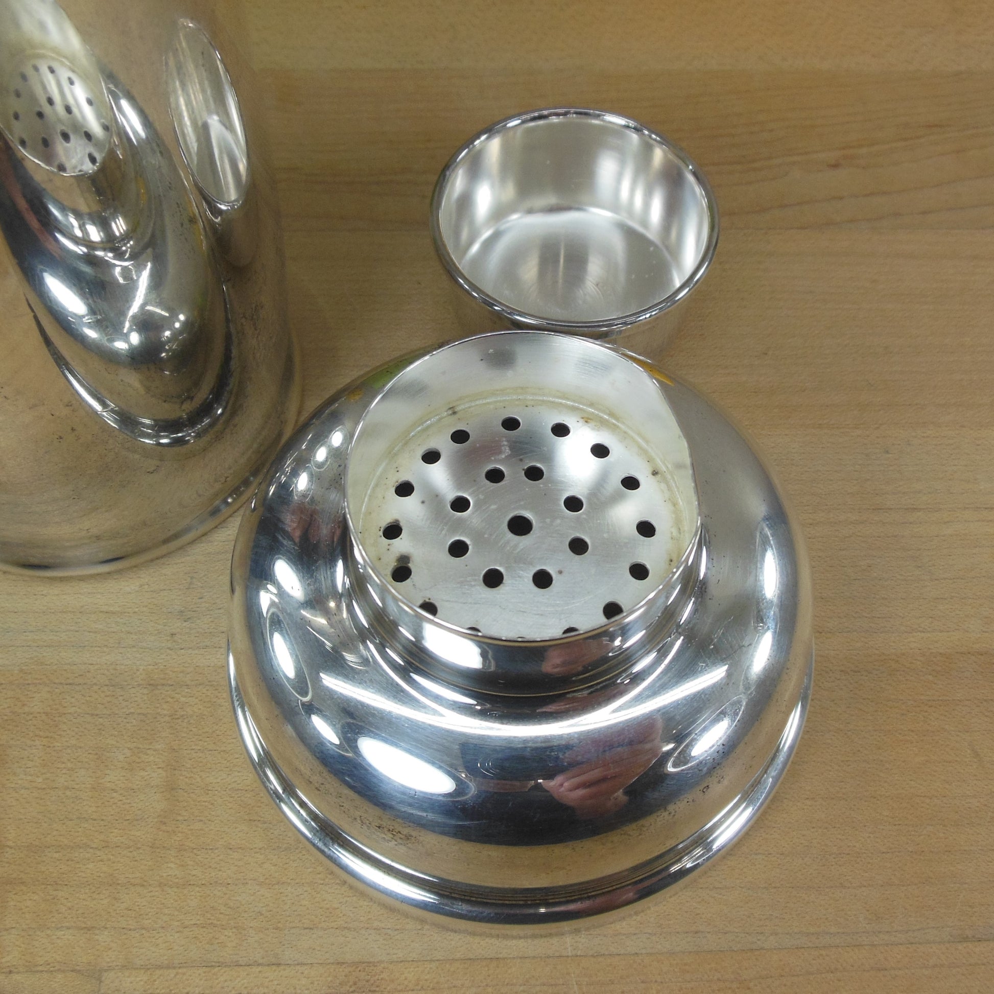 Zanetto Italy Silver Plate Cocktail Shaker Strainer
