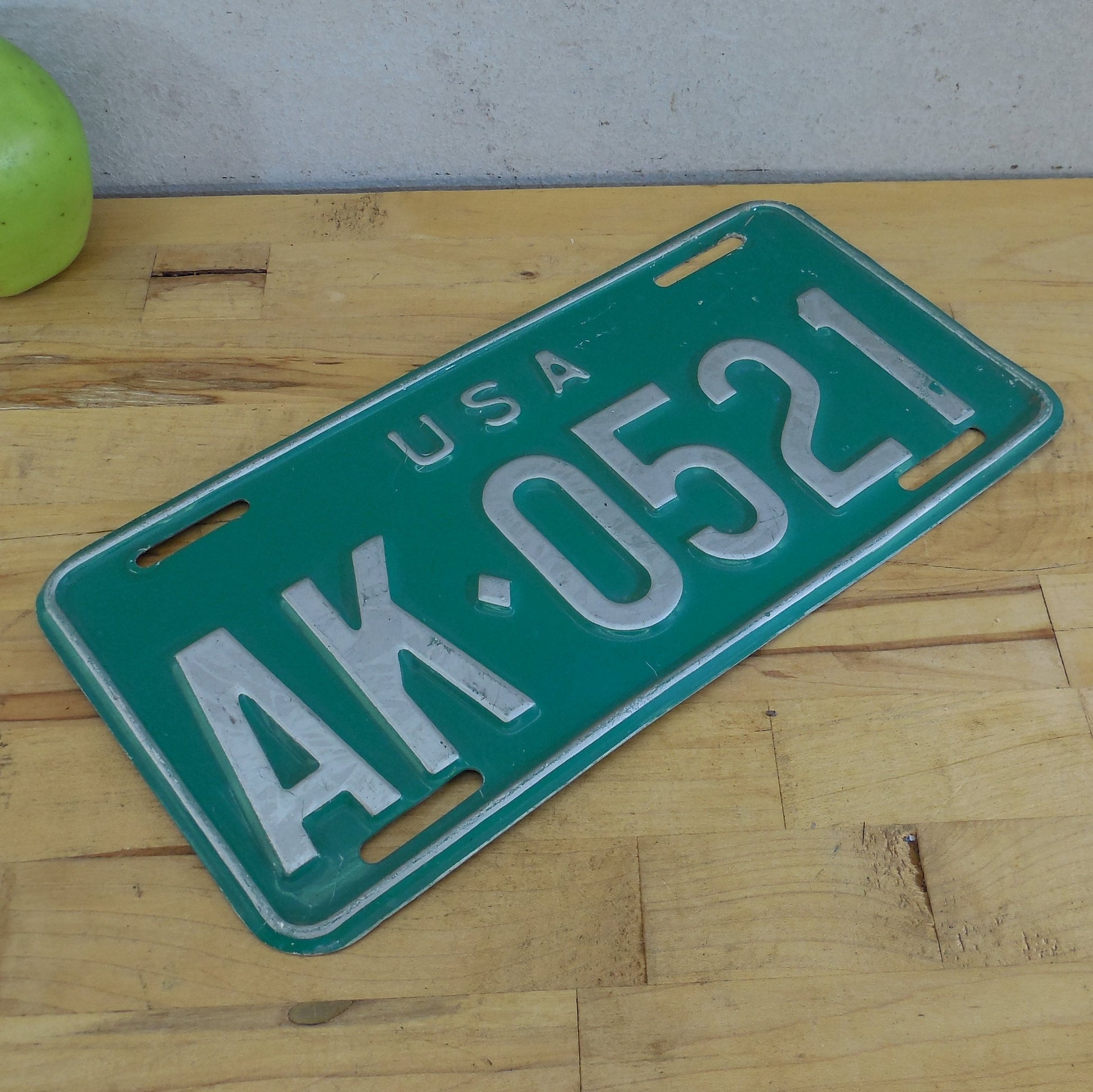 USA Forces In Germany 1966-72 License Plate Tag Green Silver AK-0521 used
