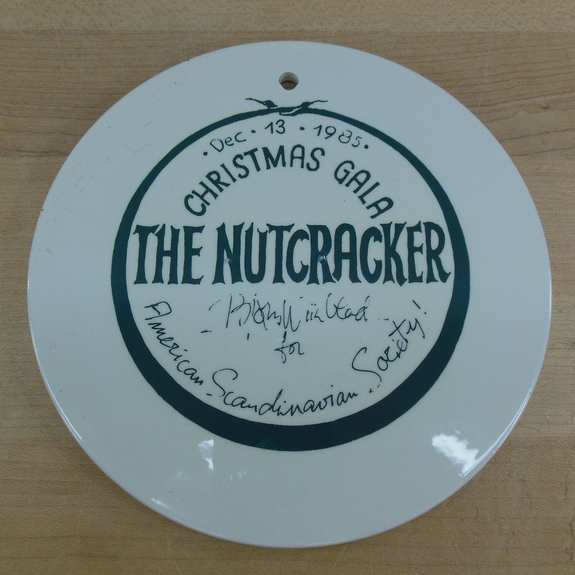 Bjorn Winnblad 1985 The Nutcracker Christmas Gala Ornament Trivet Plate Vintage 