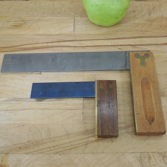 Craftsman 9-39594 Try Square 8" & Crown Tools 3.75" Rosewood Brass