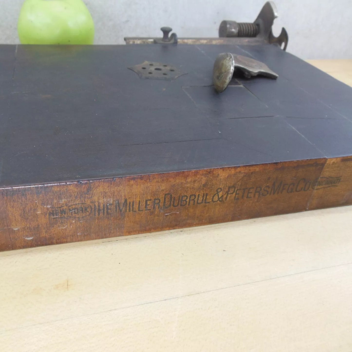 The Miller Dubrul & Peters Mfg. Co. Antique 1880's Wood Cigar Cutting Board Victorian