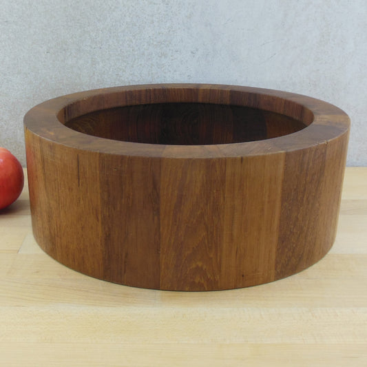 Dansk Denmark Staved Teak Round 11.5" Salad Serving Bowl - Quistgaard