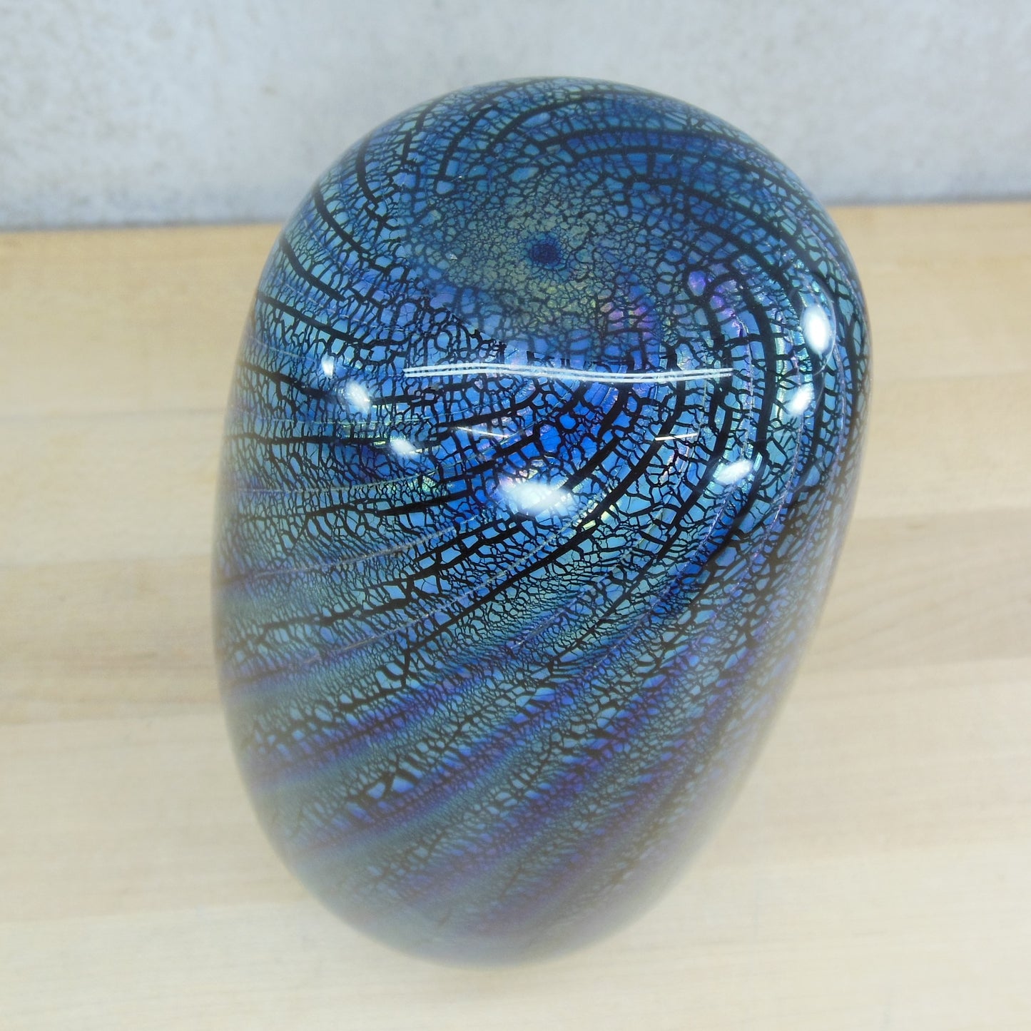 Dichroic Art Glass 7" Vase Blue Purple Not Signed Bottom