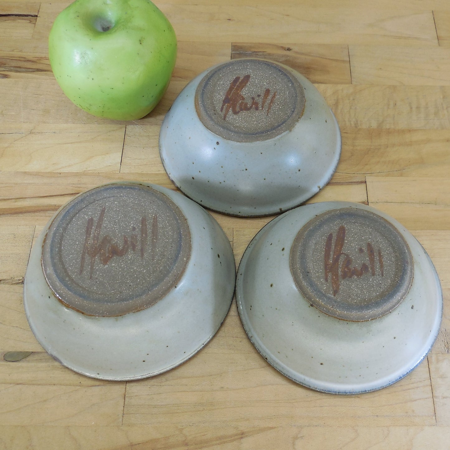 Havill Pottery NY 3 Set Small Fruit Berry Bowls Grape Bunches 5" Vintage