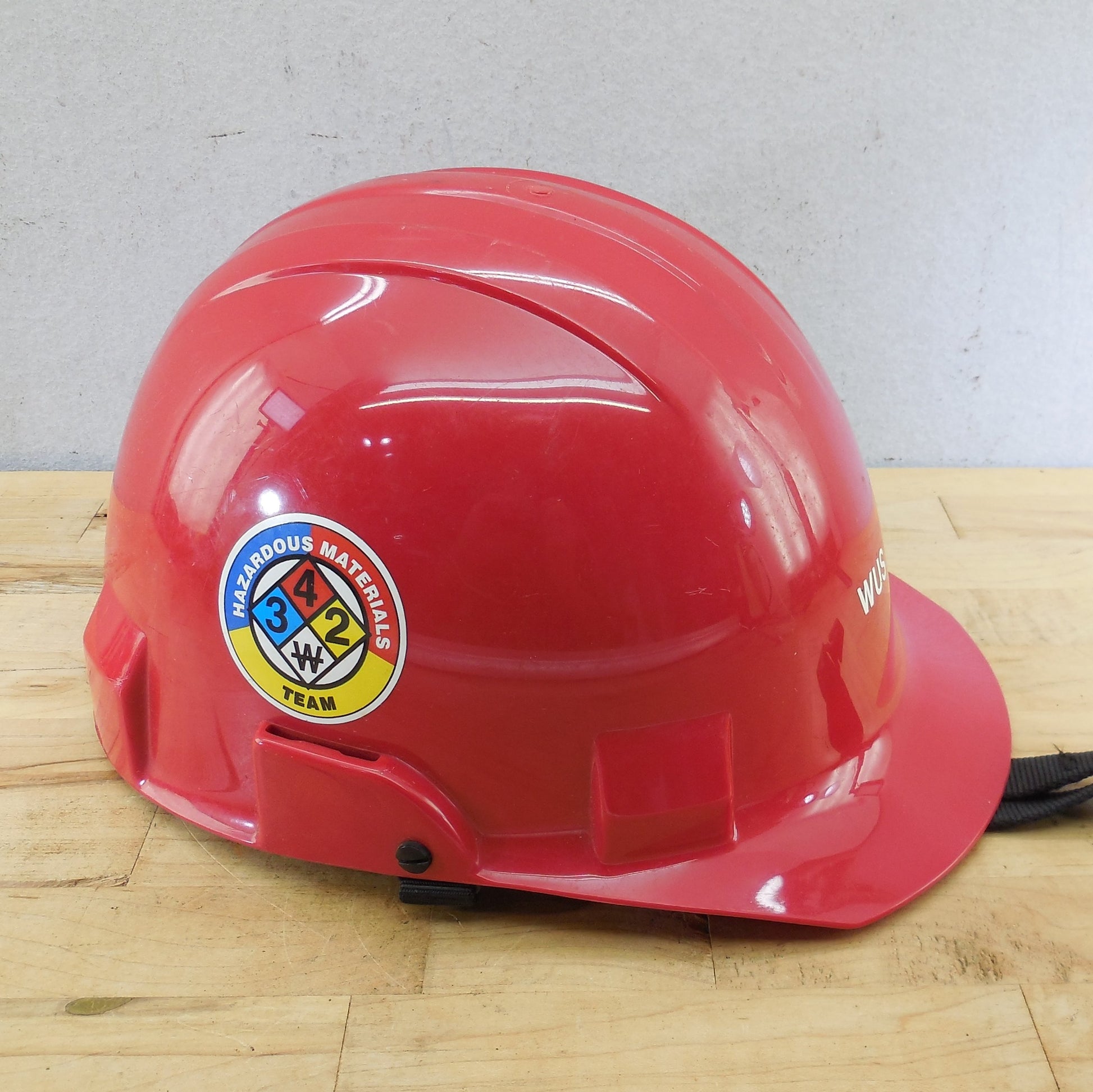 Bullard Red Hard Hat - Tropicana Juice Plant Hazardous Materials Safety Team vintage