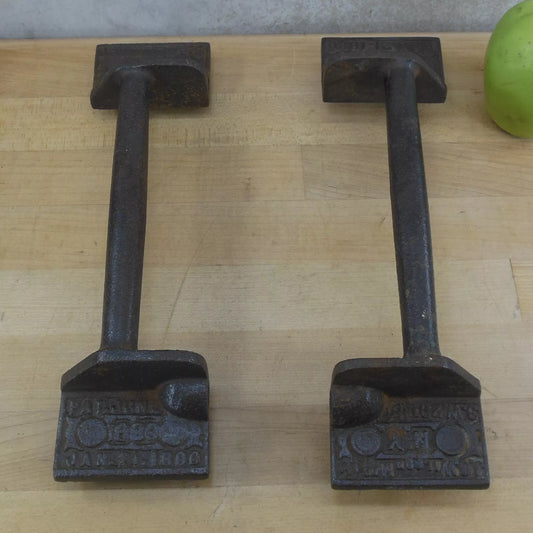 Antique Patent 1890 J.G. Wilson NY Cast Iron Divider Door Handles Pair - Repair