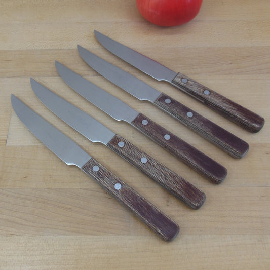 J.A. Henckels Holland 5 Set Stainless Steak Knives - Wood Handles