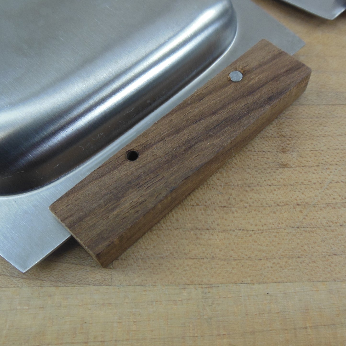 Unbranded Japan Modern Stainless Teak/Rosewood Small Serving Trays unused