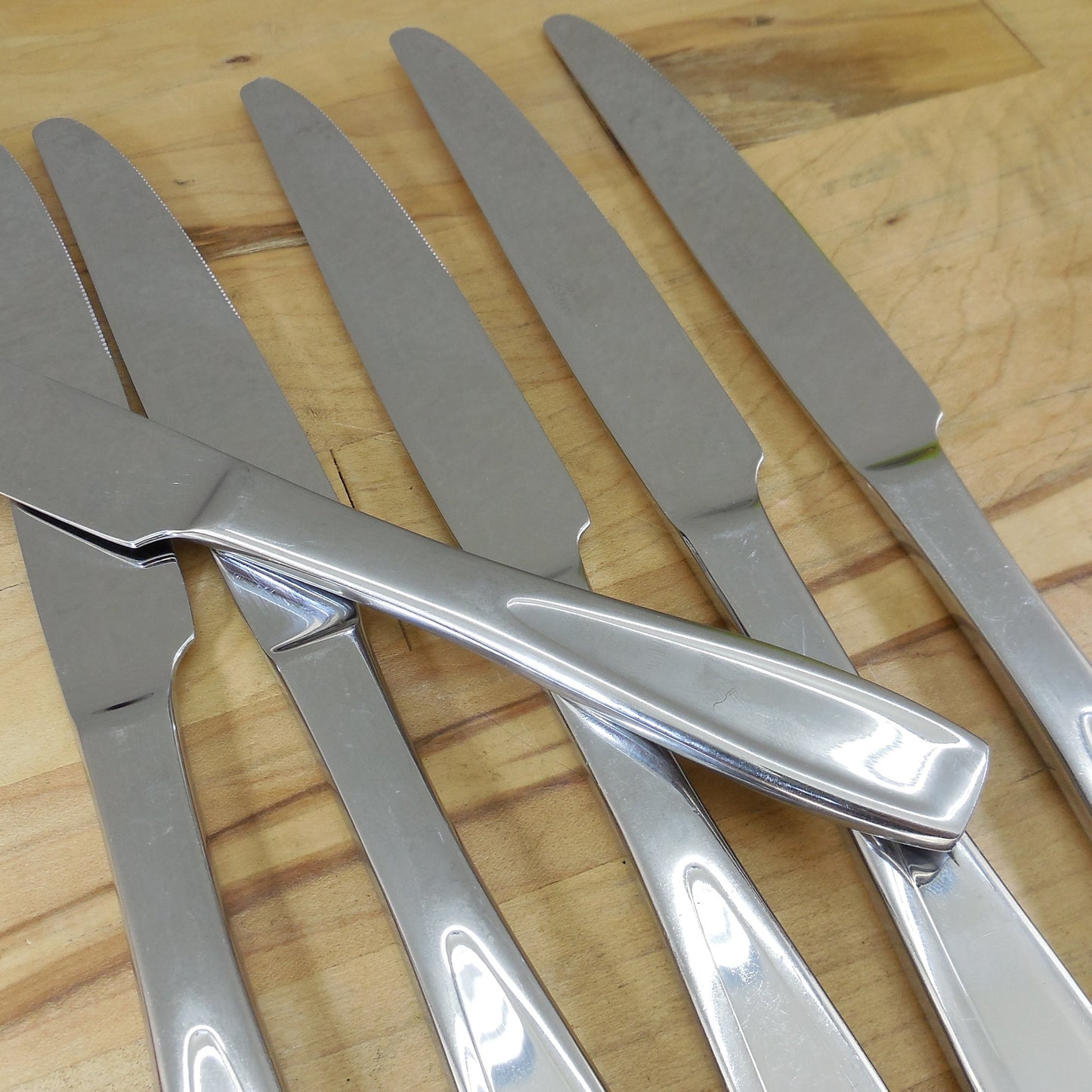 Mikasa Natasha Stainless Flatware - 6 Dinner Table Knives used