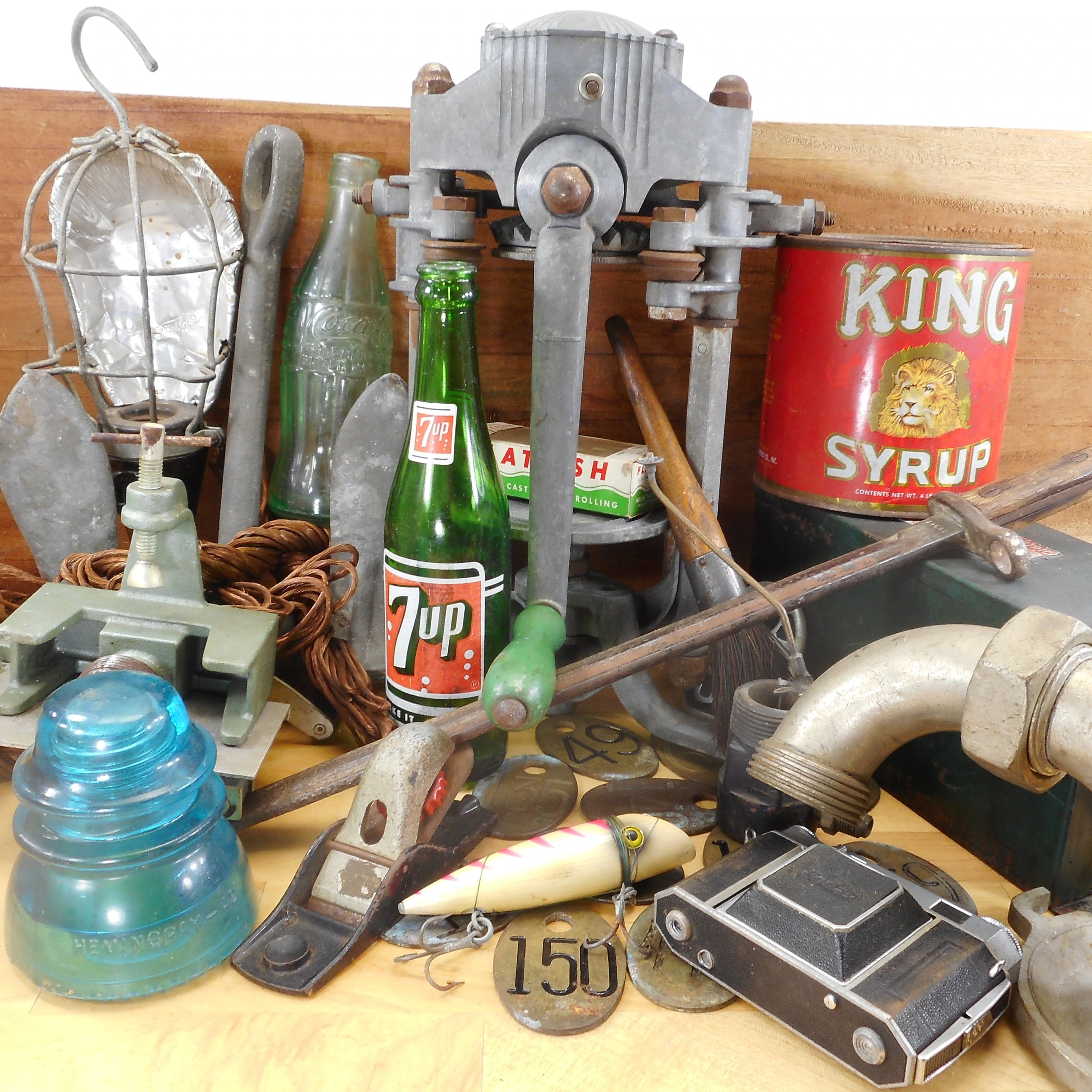 Antique & vintage primitive rustic wares, toys and collectibles - ephemera, books, industrial, hardware, tools, electronics, military, marine fishing, camping, old bottles, advertising cans signs, mad scientist, steam punk and plain old junk 